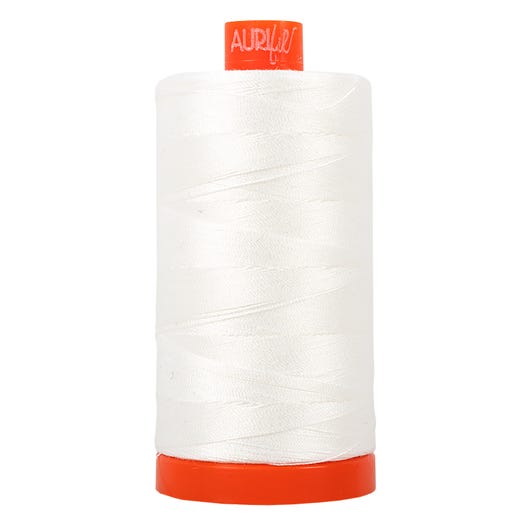 50wt Aurifil Natural White 100% Cotton Mako Thread