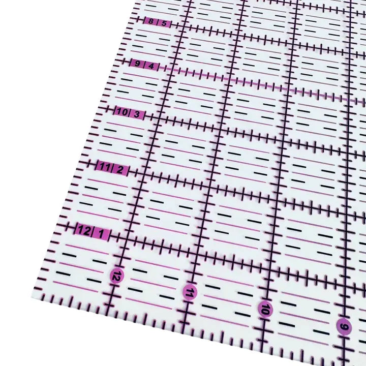 13" Square Ruler - Pink to teal gradient