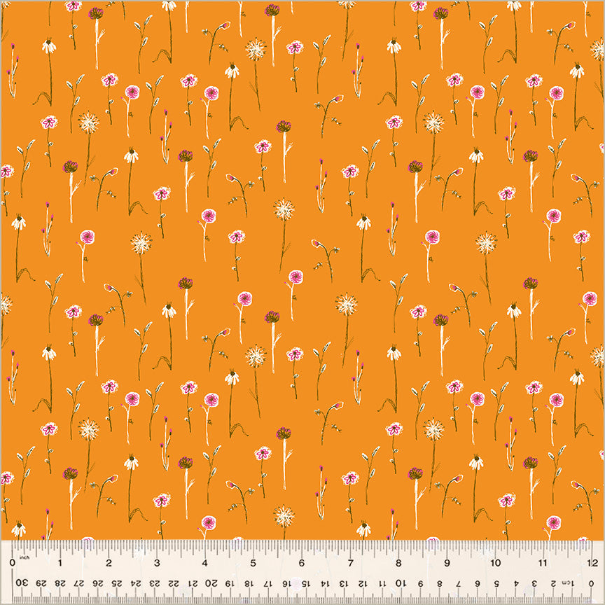 Wildflowers - Orange - Heather Ross - Studio Edit