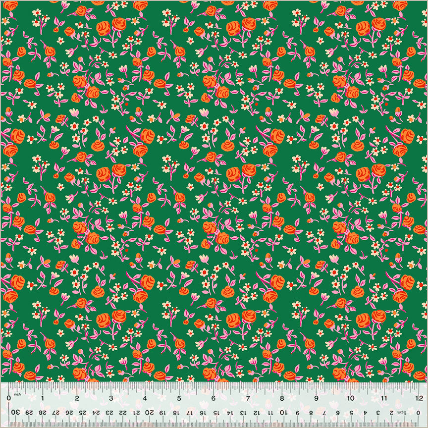 Mousy Floral - Emerald - Heather Ross - By Hand