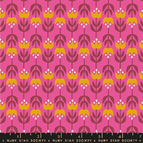 Woodland Park - Vintage Tulips - Raspberry - Ruby Star Society