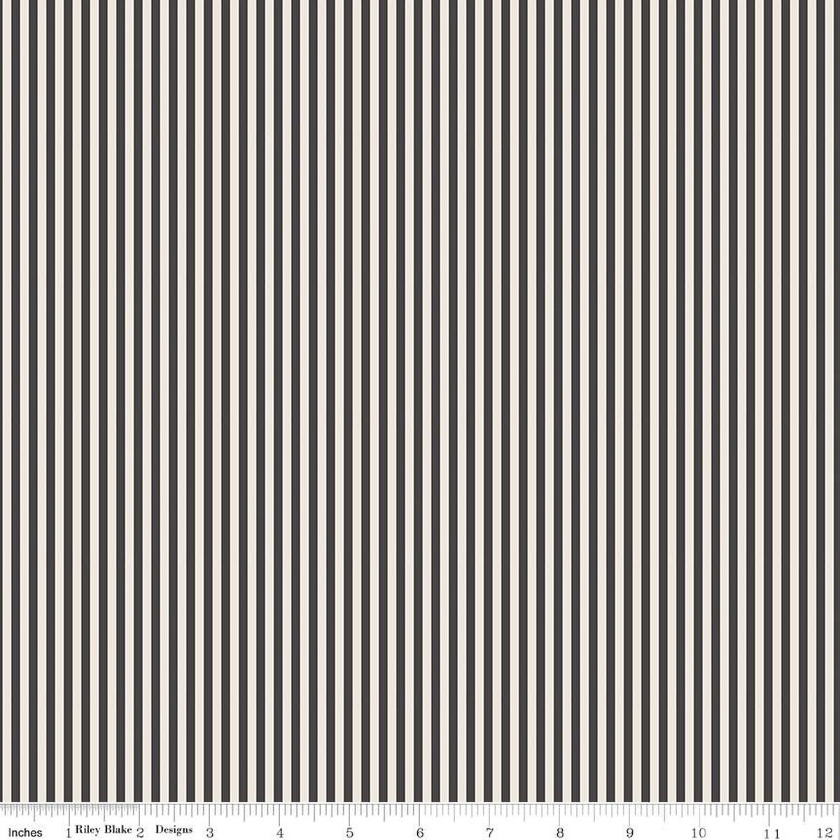 1/8" Stripe on Ivory Charcoal