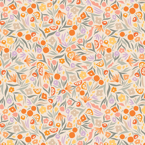 Floral Zest - Tangerine - Art Gallery Fabrics