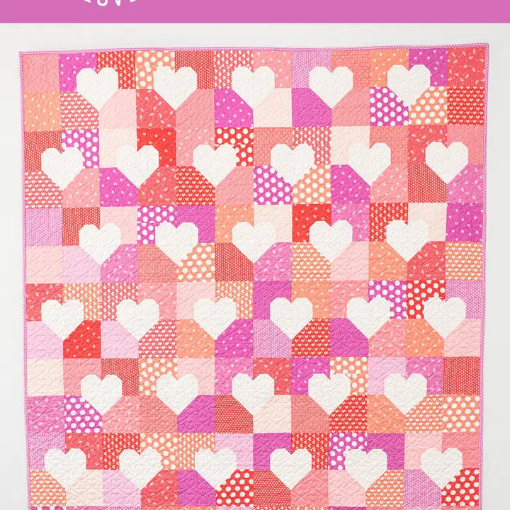 Patchwork Hearts Printed Quilt Pattern