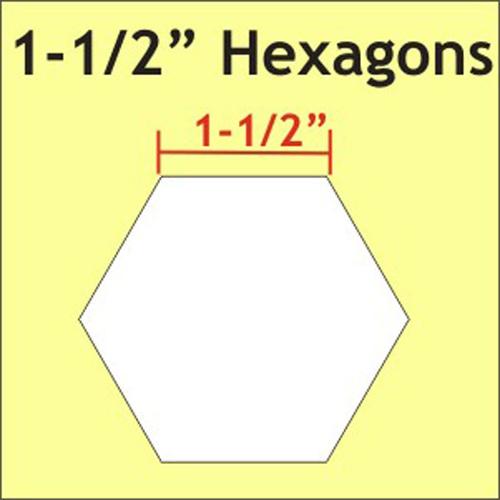 1-1/2" Hexagons Paper Pieces for English Paper Piecing - 50 pcs
