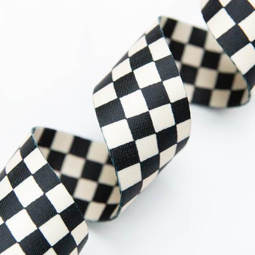 Webbing - 1.5" Checker Black/White