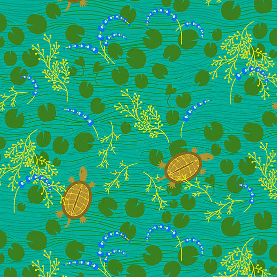 PREORDER - Turtle - Teal - Menagerie by Alison Glass - Andover