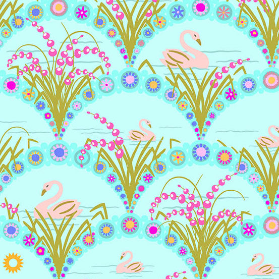 PREORDER - Swan - Lighter Aqua - Menagerie by Alison Glass - Andover