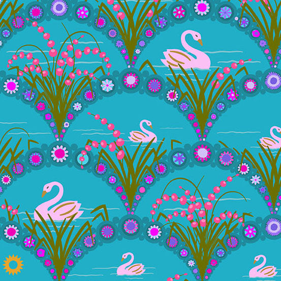 PREORDER - Swan - Peacock - Menagerie by Alison Glass - Andover