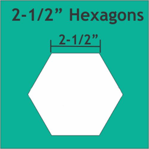 2-1/2" Hexagons Paper Pieces for English Paper Piecing - 24 pieces