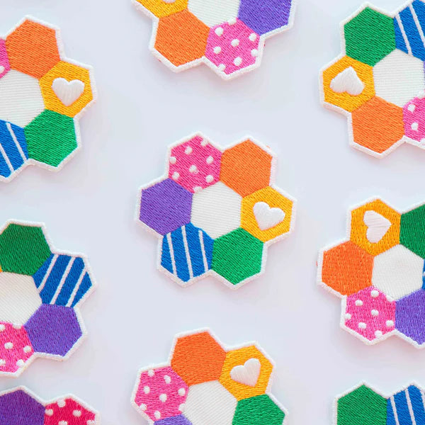 Hexie Quilt Iron-on Patch - Sarah Hearts