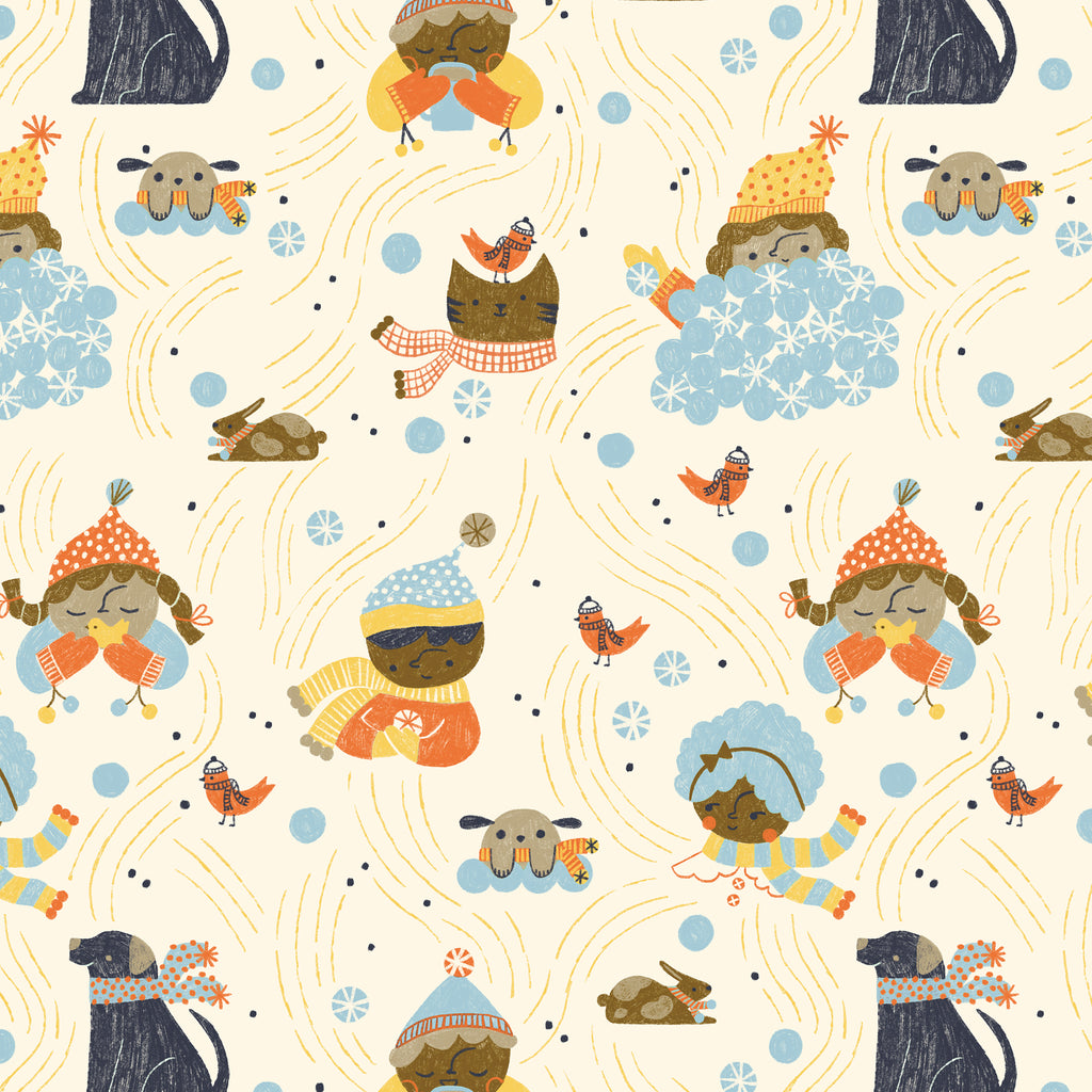 5 pc Fat Quarter Bundle - Snow Friends - Cloud9 Fabrics