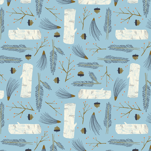 1-1/2 Yards - Frosty Forest - Dark Blue - Snow Friends - Cloud9 Fabrics