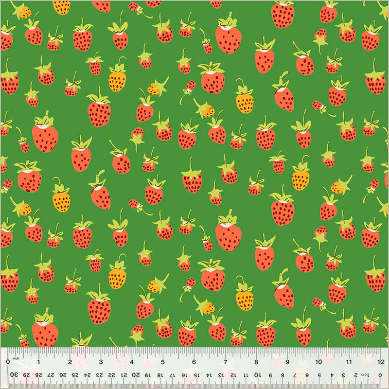Strawberry - Green - Heather Ross - Studio Edit