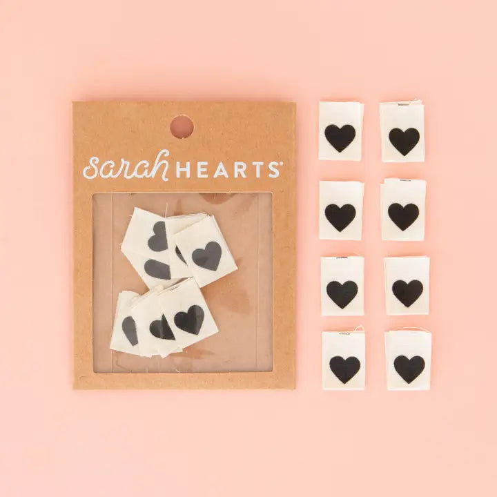 Black Heart - Sewing Woven Quilt and Garment Labels
