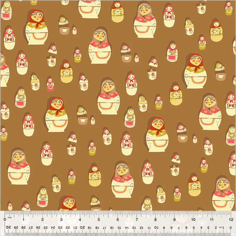 Matryoshka Dolls - Brown - Heather Ross - West Hill