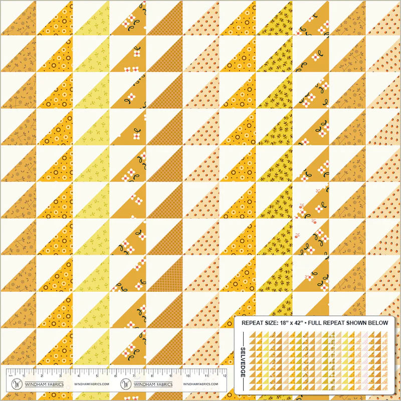 Triangle Stripe Cheater - Yellow - Made Easy - Denyse Schmidt - Windham Fabrics