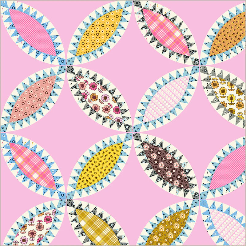 RETURNING SOON - PREORDER AVAILABLE - Pink Leaf Cheater - Made Easy - Denyse Schmidt - Windham Fabrics