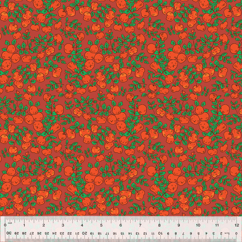 Apples - Warm Red - Heather Ross - Forestburgh