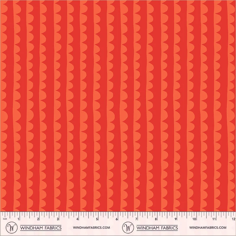 PREORDER - Scallop - Red - Electric Rainbow - Deborah Fisher for Windham Fabrics