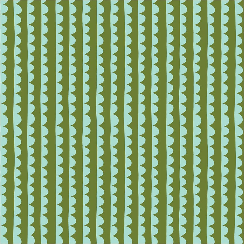 PREORDER - Scallop - Olive - Electric Rainbow - Deborah Fisher for Windham Fabrics