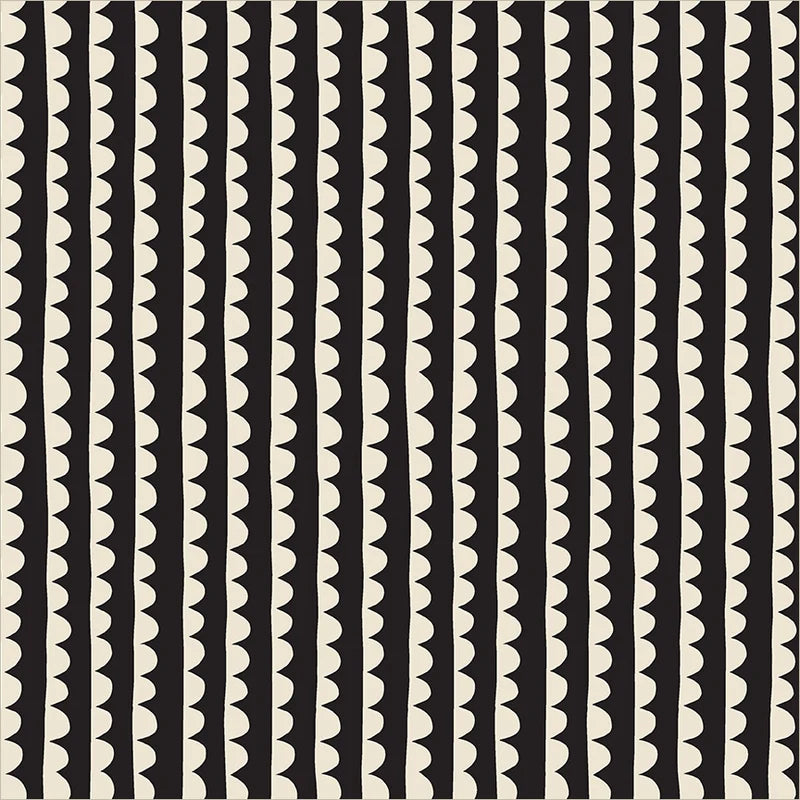 PREORDER - Scallop - Black - Electric Rainbow - Deborah Fisher for Windham Fabrics