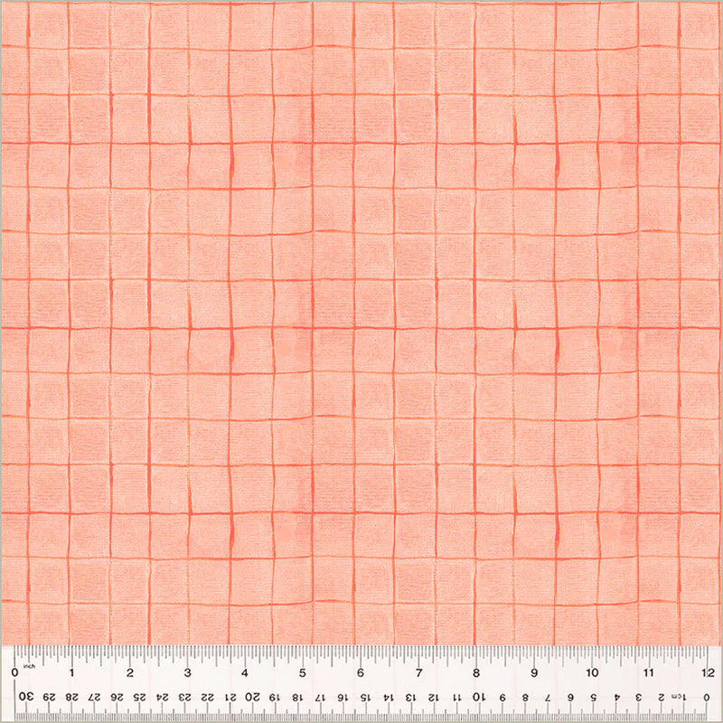 Drawn Plaid - Salmon - Heather Ross - By Hand