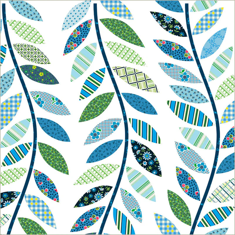 Leafy Vine Cheater - Blue - Made Easy - Denyse Schmidt - Windham Fabrics