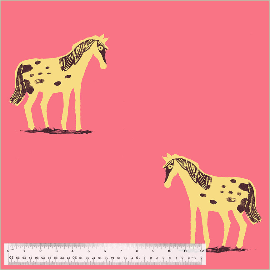 Wild Ponies - Pink - Heather Ross - 108" Wideback