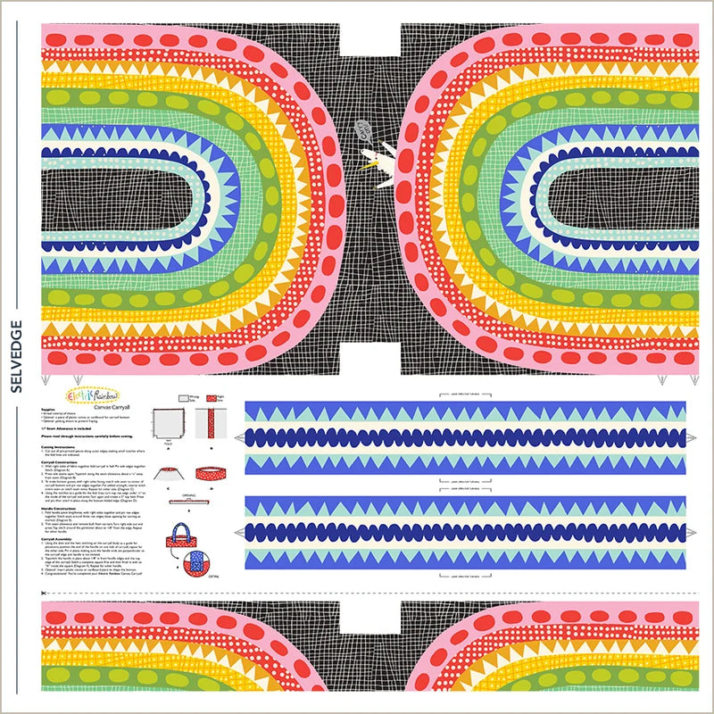 PREORDER - Electric Rainbow Canvas Carryall Panel - Electric Rainbow