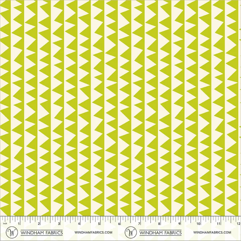 PREORDER - Sawtooth - Lime - Electric Rainbow - Deborah Fisher for Windham Fabrics