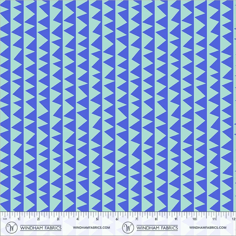 PREORDER - Sawtooth - Sky - Electric Rainbow - Deborah Fisher for Windham Fabrics