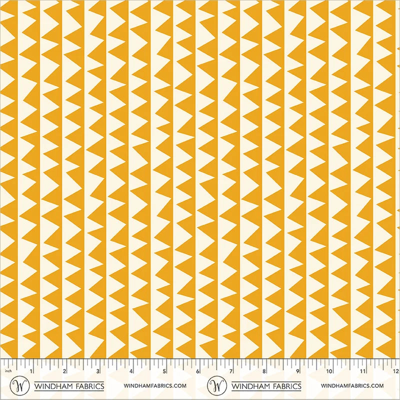 PREORDER - Sawtooth - Tangerine - Electric Rainbow - Deborah Fisher for Windham Fabrics