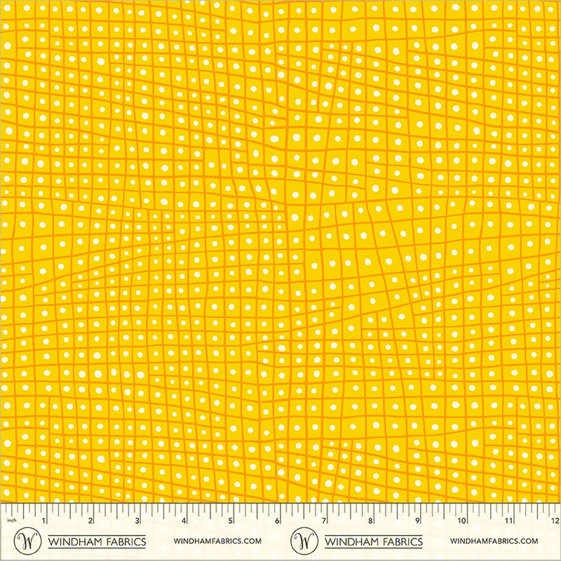 PREORDER - Dotted Check - Yellow - Electric Rainbow - Deborah Fisher for Windham Fabrics
