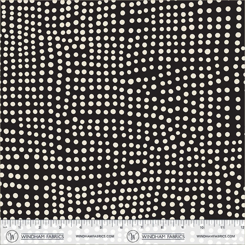 PREORDER - Black - Dot - Electric Rainbow - Deborah Fisher for Windham Fabrics
