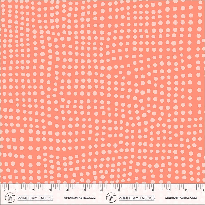 PREORDER - Coral - Dot - Electric Rainbow - Deborah Fisher for Windham Fabrics