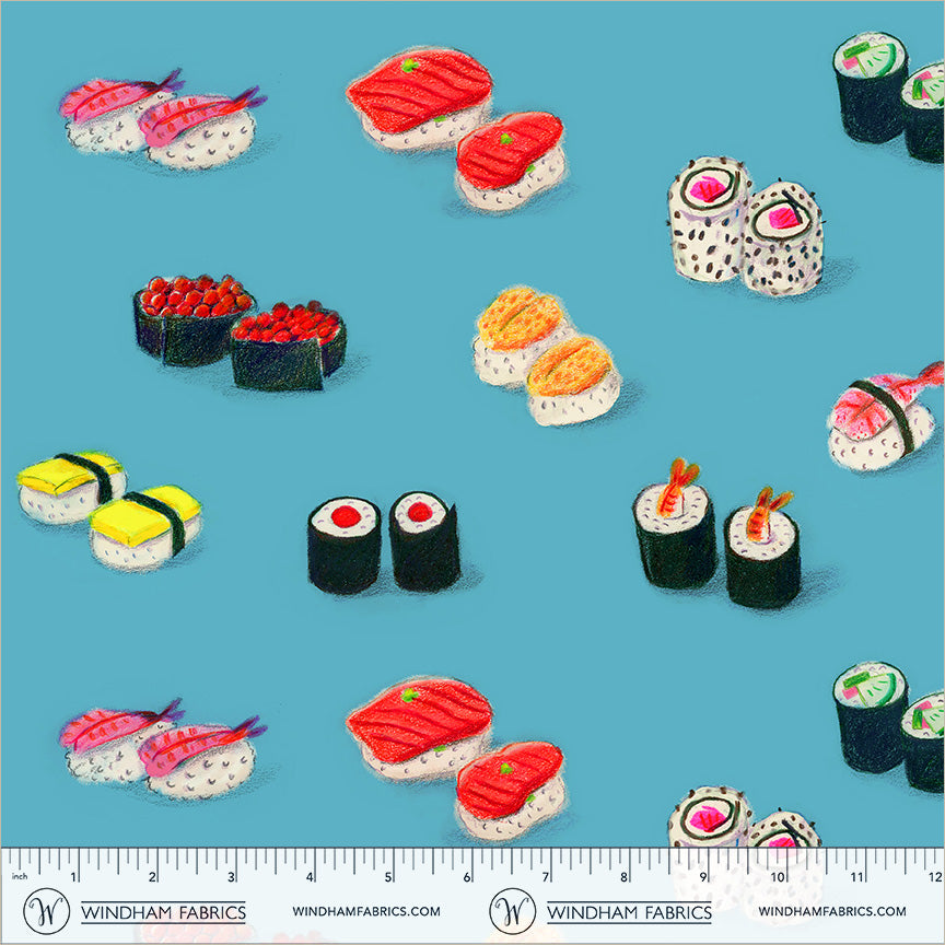 PREORDER - Sushi - Blue - Market - Heather Ross