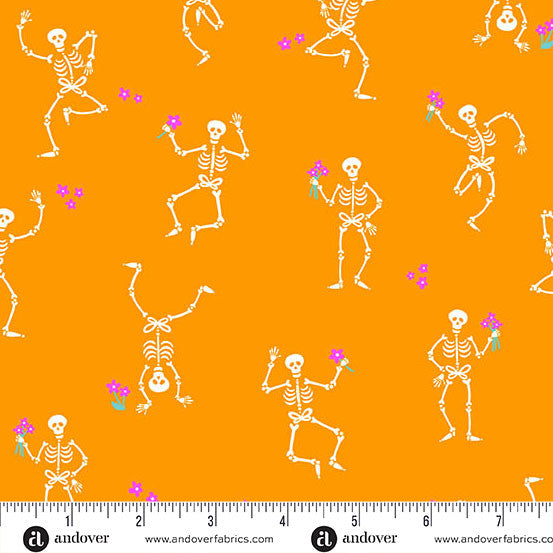 COMING SOON! Sign up to be notified! Ghostly Garden by KP Creates - Skeleton Jig - Orange - Andover