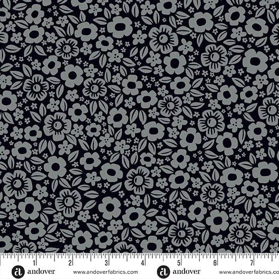 COMING SOON! Sign up to be notified! Ghostly Garden by KP Creates - Andover - Floral Fright - Black