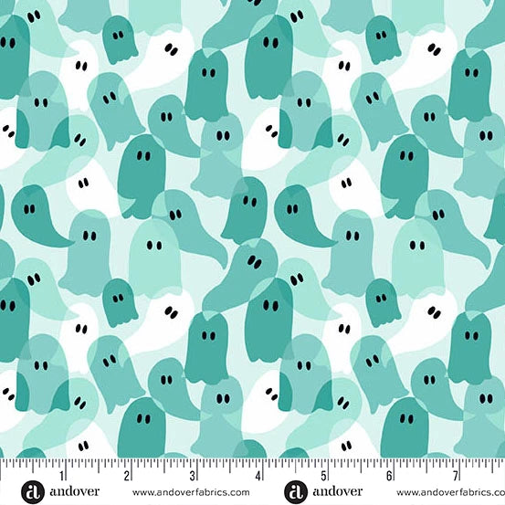COMING SOON! Sign up to be notified! Ghostly Garden by KP Creates - Andover - Ghost Party - Aqua