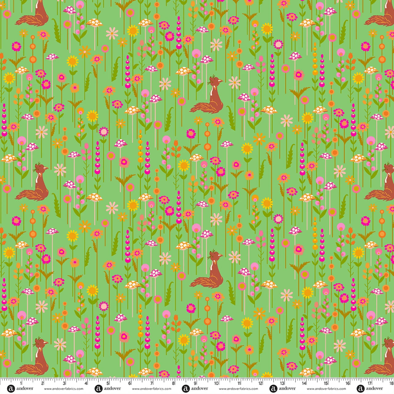 PREORDER - Fox - Grass - Menagerie by Alison Glass - Andover