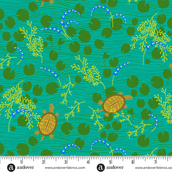 PREORDER - Turtle - Teal - Menagerie by Alison Glass - Andover