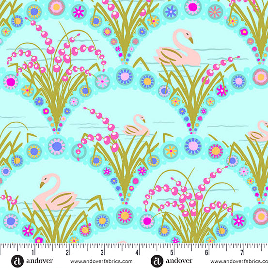 PREORDER - Swan - Lighter Aqua - Menagerie by Alison Glass - Andover