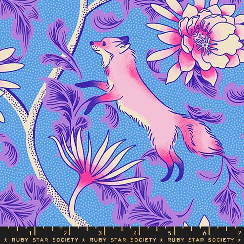 Glow Garden - Lindley Blue Florals Fox - Ruby Star Society