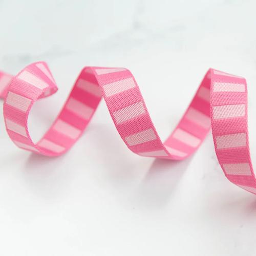Webbing - 1" Bold Stripes Pink