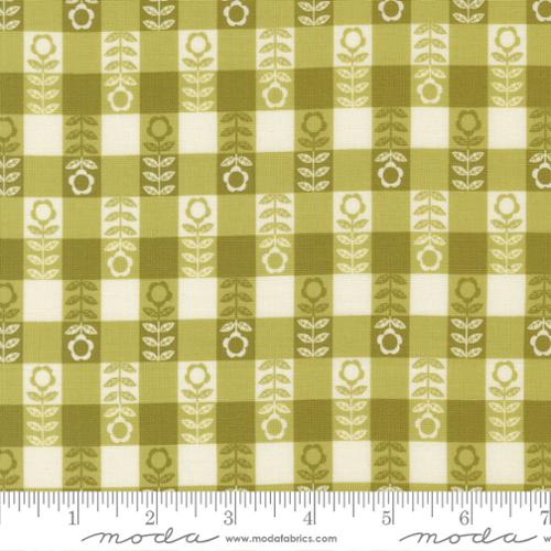 Night Owl - Flower Plaid - Leaf - Gingiber - Moda Fabrics