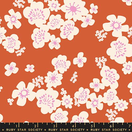 Florals - Persimmon - Paper Cuts 2 - Ruby Star Society