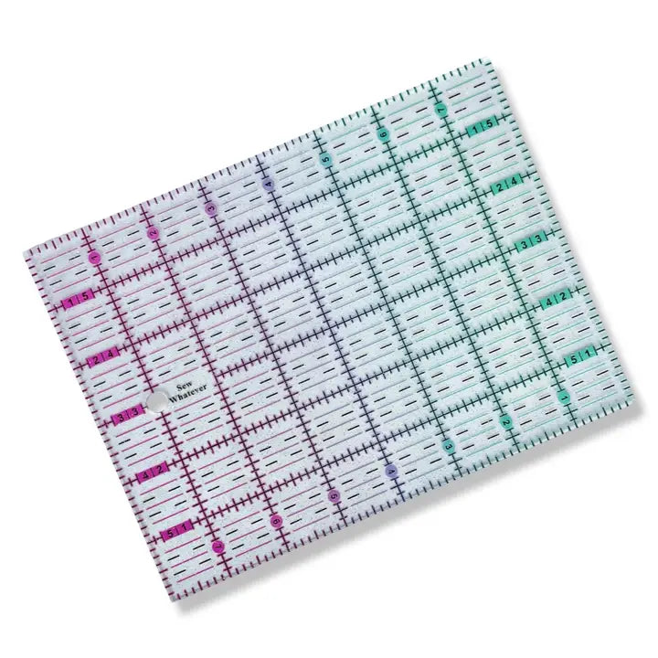 8" x 6" Sparkly Ruler - Pink to teal gradient