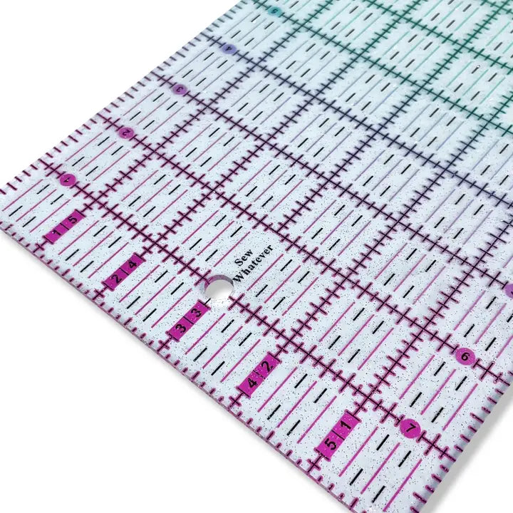 8" x 6" Sparkly Ruler - Pink to teal gradient