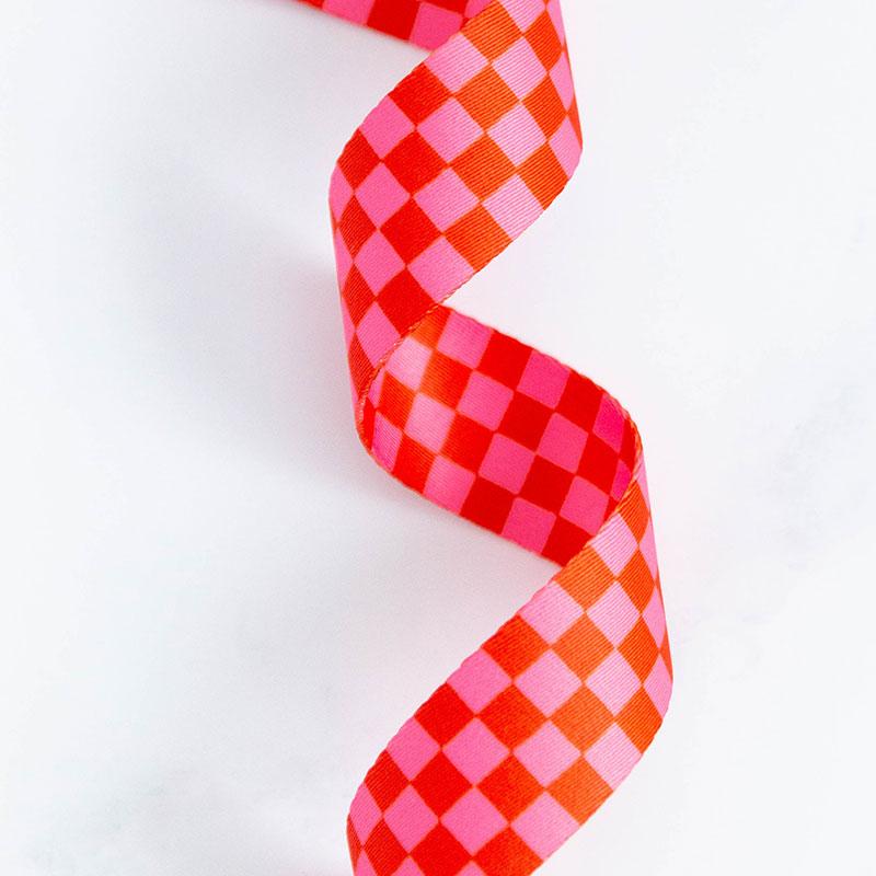 Webbing - 1.5" Checker Strawberry